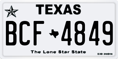 TX license plate BCF4849