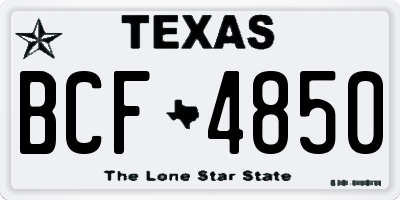 TX license plate BCF4850