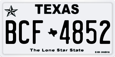 TX license plate BCF4852