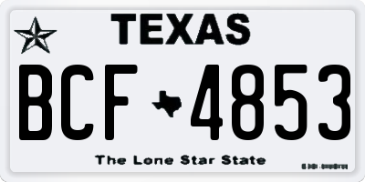 TX license plate BCF4853