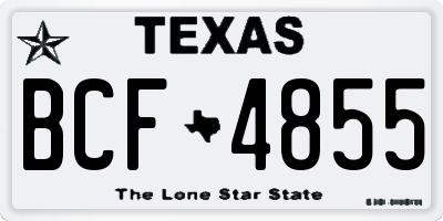 TX license plate BCF4855