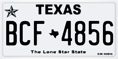 TX license plate BCF4856