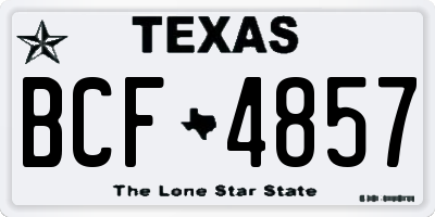 TX license plate BCF4857