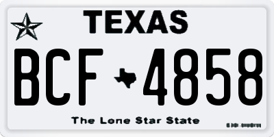 TX license plate BCF4858