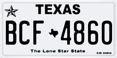 TX license plate BCF4860