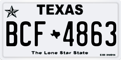 TX license plate BCF4863