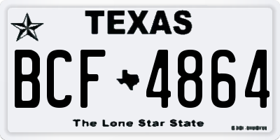 TX license plate BCF4864