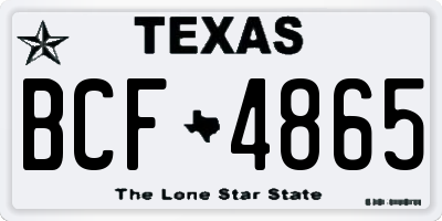 TX license plate BCF4865