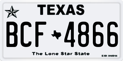 TX license plate BCF4866