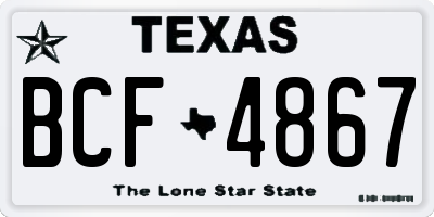 TX license plate BCF4867