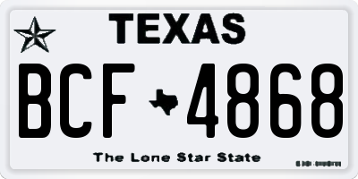 TX license plate BCF4868