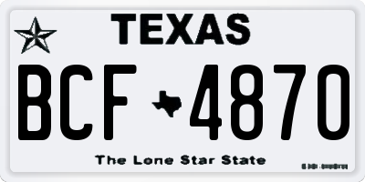TX license plate BCF4870