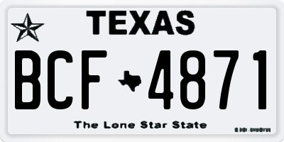 TX license plate BCF4871