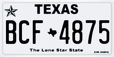 TX license plate BCF4875
