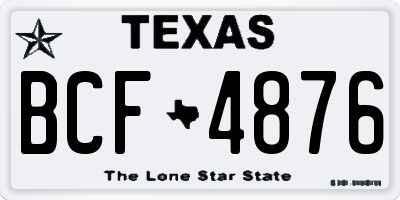 TX license plate BCF4876