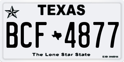TX license plate BCF4877