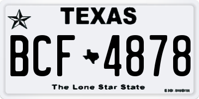 TX license plate BCF4878