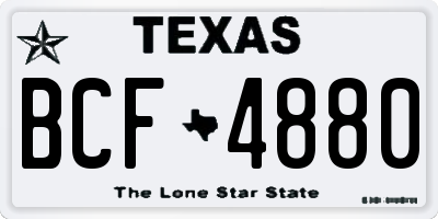 TX license plate BCF4880