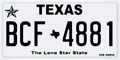 TX license plate BCF4881