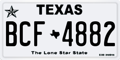 TX license plate BCF4882