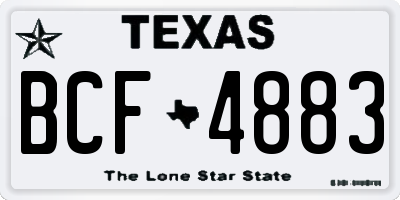 TX license plate BCF4883