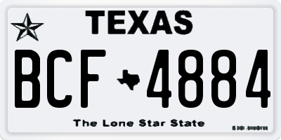 TX license plate BCF4884