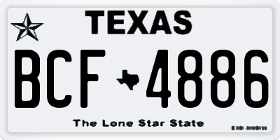 TX license plate BCF4886