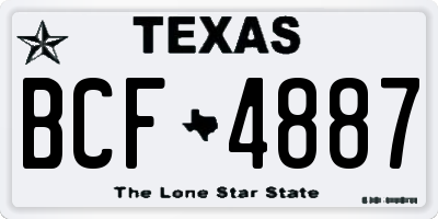 TX license plate BCF4887
