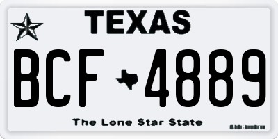 TX license plate BCF4889