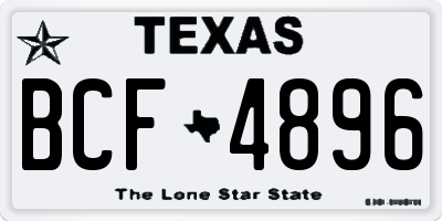 TX license plate BCF4896