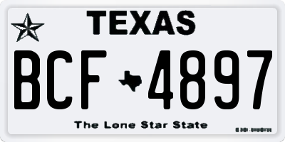 TX license plate BCF4897