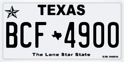 TX license plate BCF4900