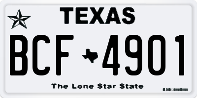 TX license plate BCF4901