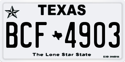 TX license plate BCF4903