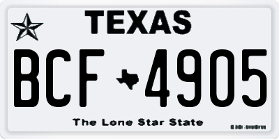 TX license plate BCF4905