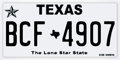 TX license plate BCF4907