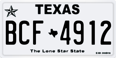 TX license plate BCF4912