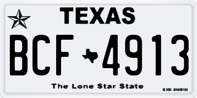 TX license plate BCF4913