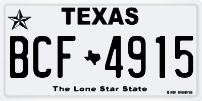 TX license plate BCF4915