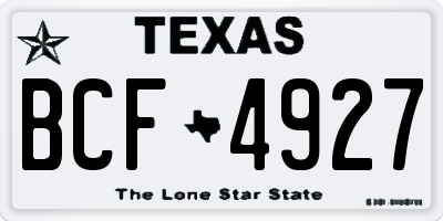 TX license plate BCF4927