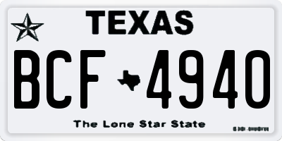 TX license plate BCF4940