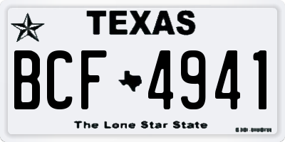 TX license plate BCF4941