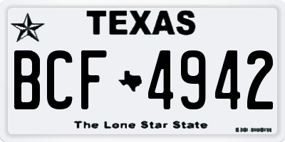 TX license plate BCF4942