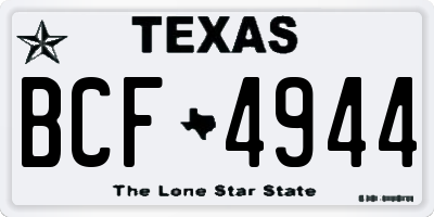 TX license plate BCF4944