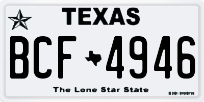 TX license plate BCF4946