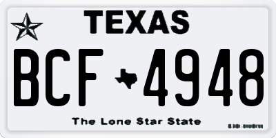 TX license plate BCF4948