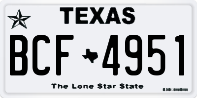 TX license plate BCF4951