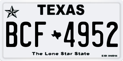 TX license plate BCF4952