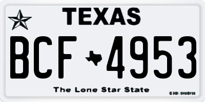 TX license plate BCF4953