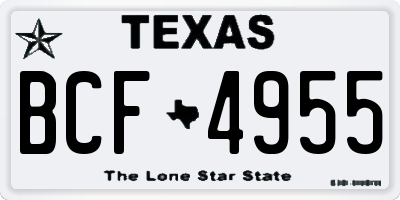 TX license plate BCF4955